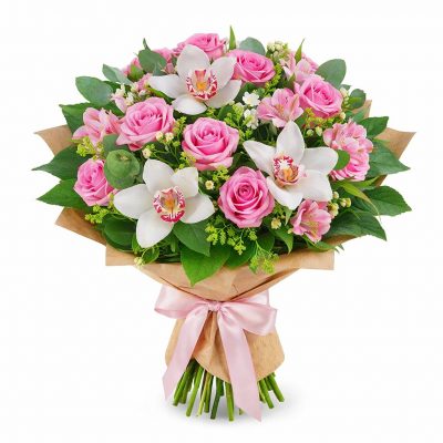 Дизайнерский букет живых цветов «Цветочный Рассвет»