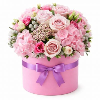 Цветы в картонной коробке «Гармония»