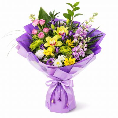 Дизайнерский букет живых цветов «Волшебные краски»