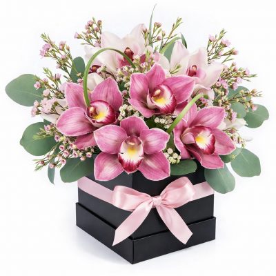 Цветы в коробке «Ночное сияние»