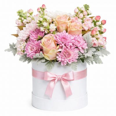 Шляпная коробка «Розовая грация»