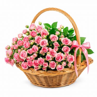 Корзина с розами «Нежный уют»