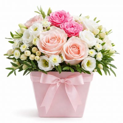 Шляпная коробка с цветами «Нежная гармония»