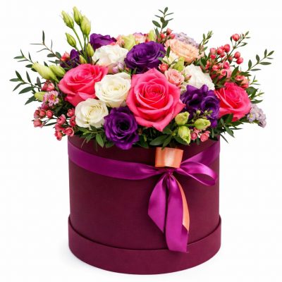 Цветы в коробке «Фиолетовый закат»